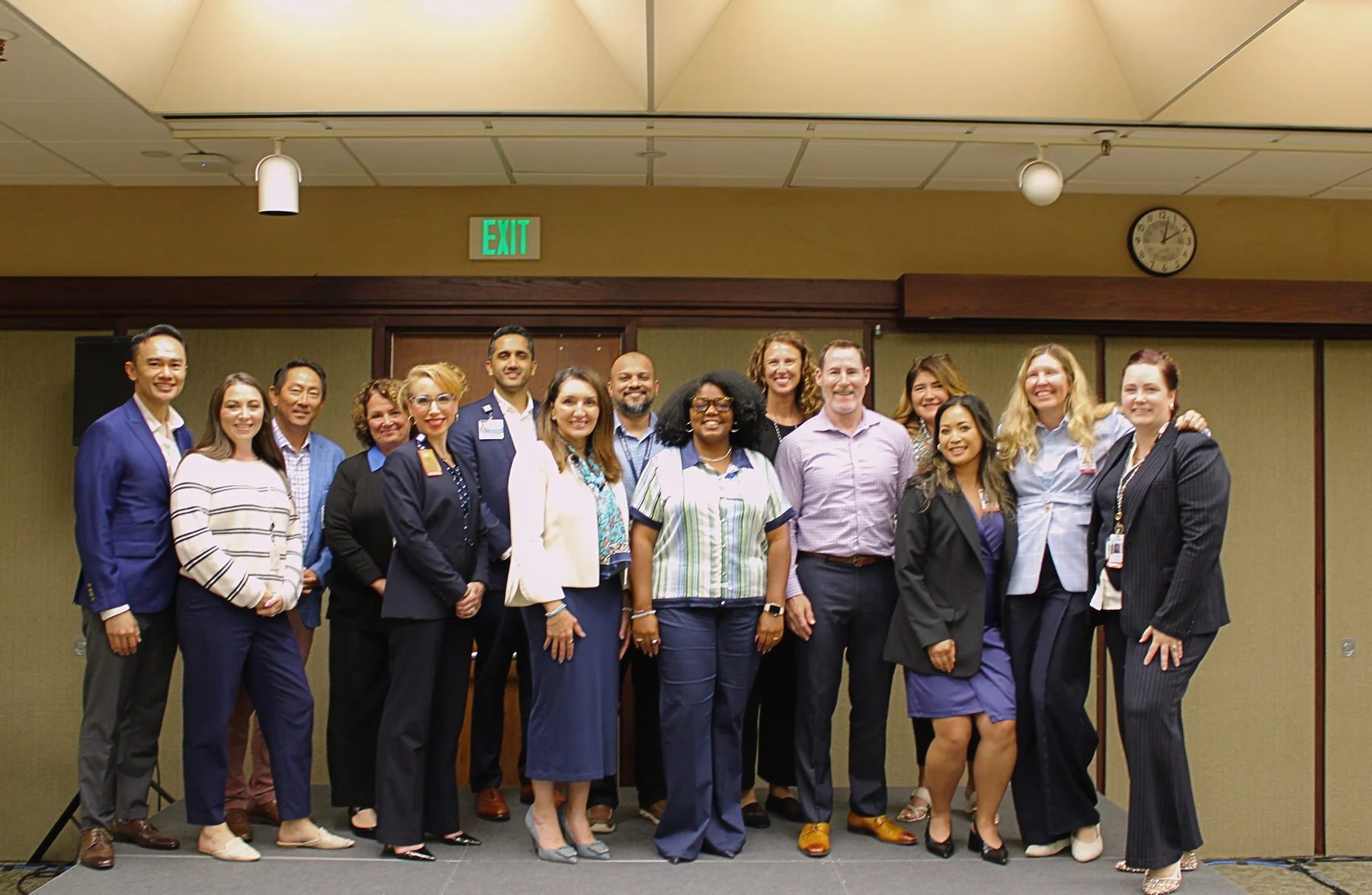 A leadership development cohort together at the close of their program